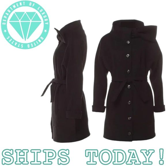 SUZANNAH LONDON Onassis Coat Silk Wool Winter Holiday Christmas Jackie O Kennedy